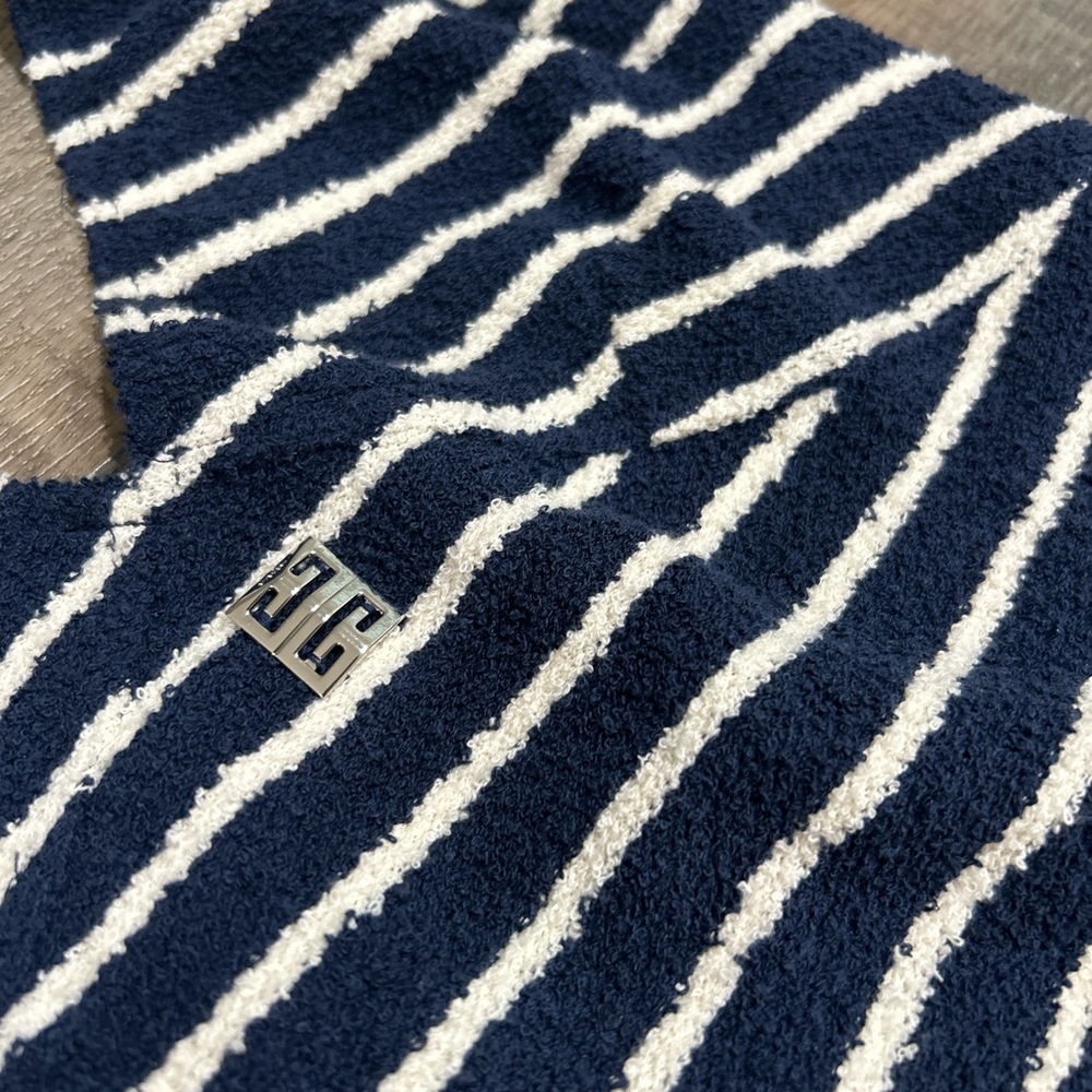 Givenchy striped terry halter neck mini dress in navy - Picture 5 of 10